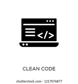 Clean code icon. Clean code symbol design from Programming collection. Simple element vector illustration on white background.