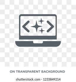 Clean code icon. Trendy flat vector Clean code icon on transparent background from Programming collection. 