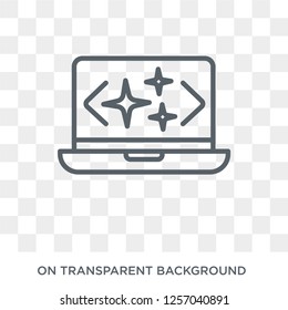 Clean code icon. Trendy flat vector Clean code icon on transparent background from Programming collection. High quality filled Clean code symbol use for web and mobile