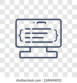 Clean code icon. Trendy linear Clean code logo concept on transparent background from Programming collection