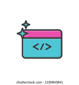 clean code icon vector filled outline