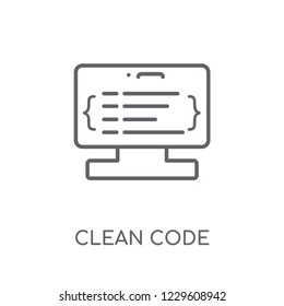 Clean code linear icon. Modern outline Clean code logo concept on white background from Programming collection. Suitable for use on web apps, mobile apps and print media.