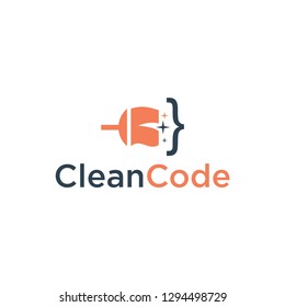 clean code logo design inspiration - vector