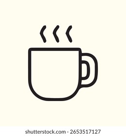 A clean coffee cup icon radiating warmth perfect for branding or digital interfaces inviting a cozy coffee break