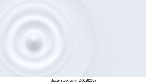 Clean cold white milky waterdrop circle waves, vector illustration