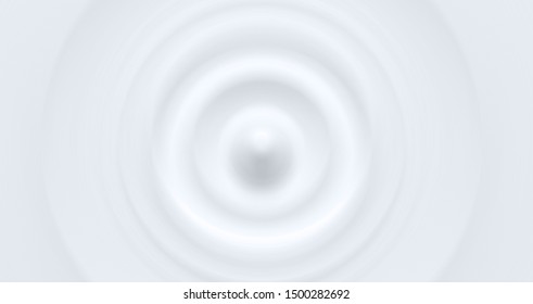 Clean cold white milky waterdrop circle waves, vector illustration