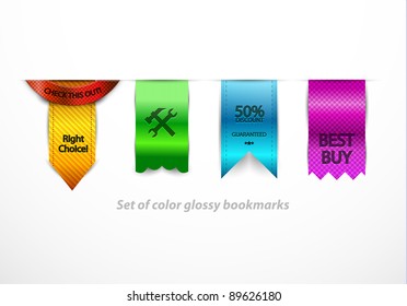 Clean color vector bookmarks