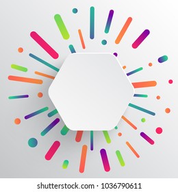 Clean and colorful template for advertising with blue arrows, vector illustration