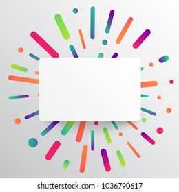 Clean and colorful template for advertising with blue arrows, vector illustration