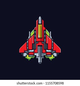 Clean combat spaceship vector illustration.