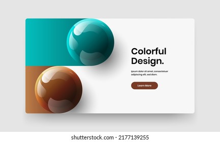 Clean company identity vector design layout. Amazing realistic spheres book cover template.