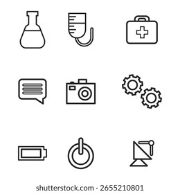 Uma coleção limpa e abrangente de ícones de linha multiuso projetados para interfaces móveis e da Web