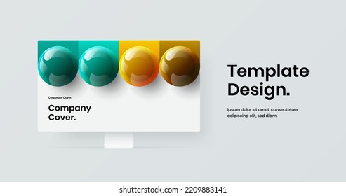 Clean computer monitor mockup landing page layout. Original site screen vector design illustration.