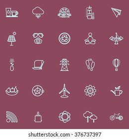 Clean concept line blue color icons, stock vector