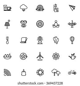 Clean concept line icons on white background, stock vector