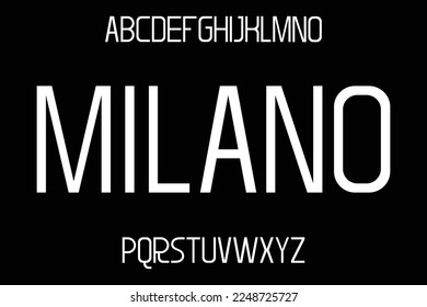 Clean condensed display font vector