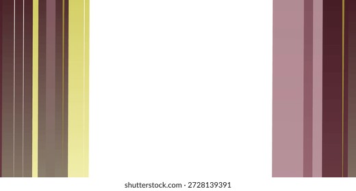 Una Imagen abstracta limpia y contemporánea con rayas de Vertical en diferentes tonos de marrón, amarillo y púrpura, enmarcando un espacio central blanco brillante.