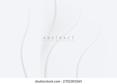 A clean and contemporary white abstract background featuring gentle, flowing curves and delicate shadows, perfect for adding a touch of elegance and sophistication.