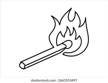 A clean, continuous line drawing depicting a stylized fire flame. This graphic is ideal for use in digital and print media.