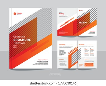 Clean corporate bi fold business brochure design template in A4 format.
