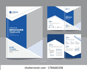 Limpiar la plantilla de diseño de folletos empresariales multiplicidad en formato A4 con formas mínimas, profesionales y abstractas