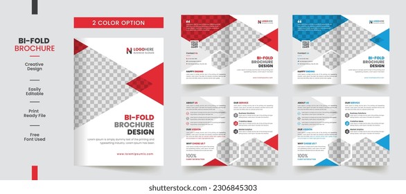 Clean Corporate bifold brochure template premium style with modern style and clean concept use for business proposal and business profile