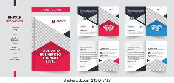 Clean Corporate bifold brochure template premium style with modern style and clean concept use for business proposal and business profile