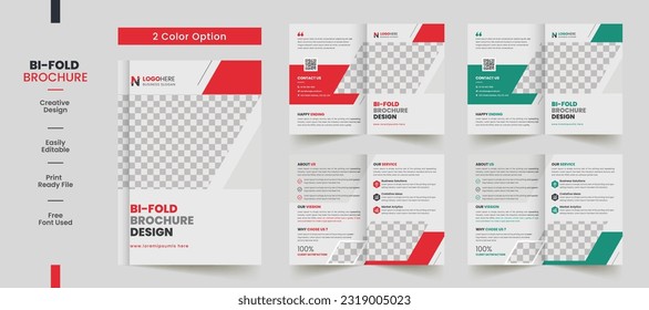 Clean Corporate bifold brochure template premium style with modern style and clean concept use for business proposal and business profile