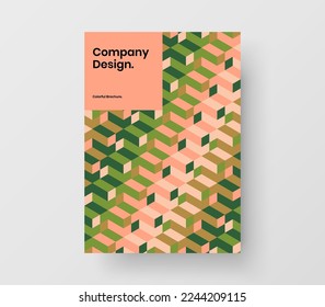 Reinigen Sie die Vorlage für die Vektorgrafik der Unternehmensbroschüre. Abstraktes geometrisches Hexagon-Booklet-Konzept.