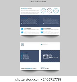 Clean corporate business bifold brochure magazine print-ready design template with minimal in A4