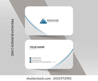 Clean corporate business card template design with new logo and mockup