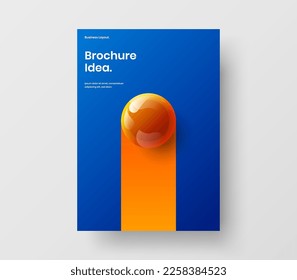 Clean corporate cover vector design layout. Vivid 3D spheres presentation concept.