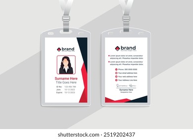 Clean corporate id card template