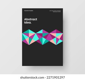Clean corporate identity A4 vector design illustration. Unique mosaic pattern placard template.