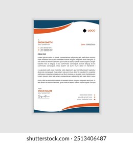 clean and corporate letterhead design