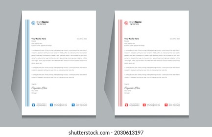 Clean and Corporate Letterhead Template