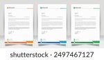 Clean corporate letterhead template design, Modern letterheads design template, Professional company letterheads template for business and project.