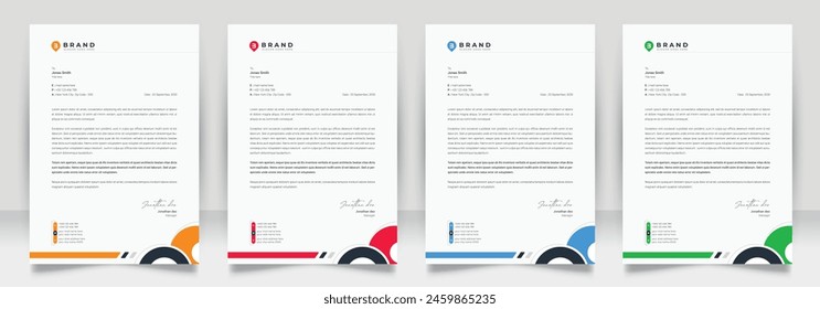 Clean corporate letterhead template design, Modern letterheads design template, Professional company letterheads template for business and project.