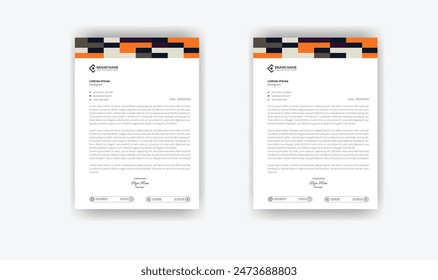 Clean corporate letterhead template design, Modern letterheads design template, Professional company letterheads template for business 