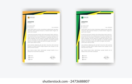 Clean corporate letterhead template design, Modern letterheads design template, Professional company letterheads template for business 