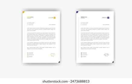 Clean corporate letterhead template design, Modern letterheads design template, Professional company letterheads template for business 