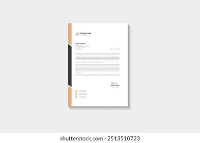 Clean corporate letterhead template design, Modern letterheads design template, Professional company letterheads template for business and project.