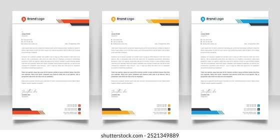 Clean corporate letterhead template design, Modern letterheads design template, Professional company letterheads layout for business and project.