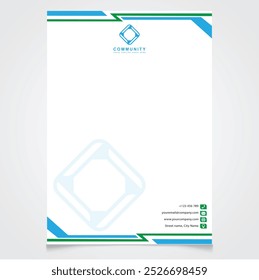 Clean corporate letterhead template design, Modern letterheads design template, Professional company letterheads template for business and project..eps