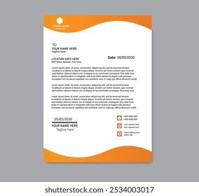 Clean corporate letterhead template design, Modern letterheads design template, Professional company letterheads template