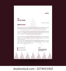 Clean corporate letterhead template design, Modern letterheads design template, Professional company letterheads layout.