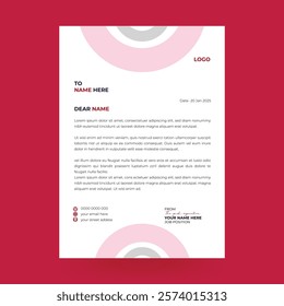 Clean corporate letterhead template design, Modern letterheads design template, Professional company letterheads layout for business.