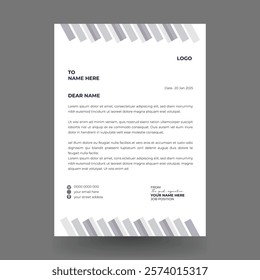 Clean corporate letterhead template design, Modern letterheads design template, Professional company letterheads layout 