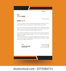 Clean corporate letterhead template design, Modern letterheads design template, Professional company letterheads layout.