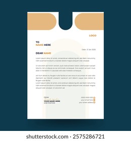 Clean corporate letterhead template design, Modern letterheads design template, Professional company letterheads layout for business.